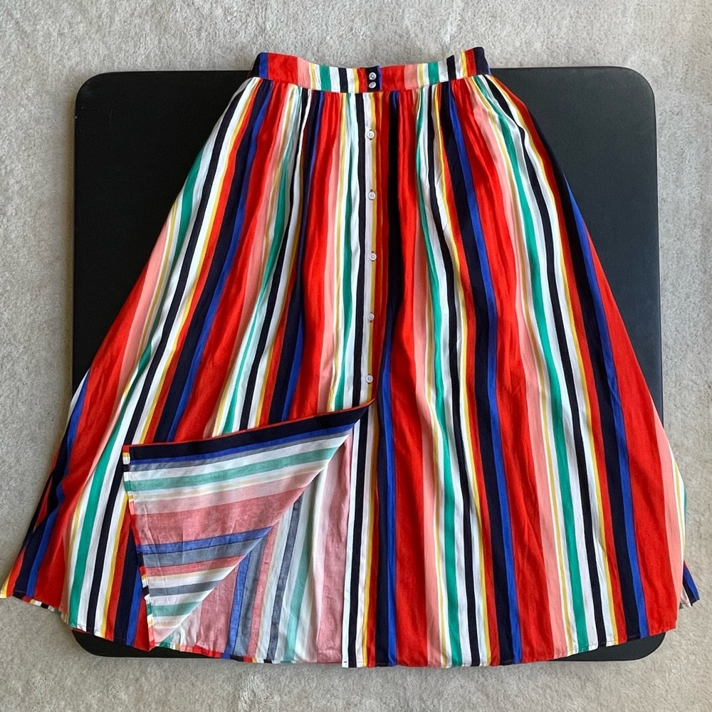 Multicolor Striped Maxi Skirt